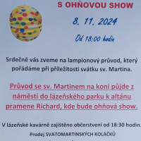 LAMPIONOVÝ PRŮVOD S OHŇOVOU SHOW, 8. 11. 2024